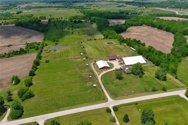 bird's eye view with a rural view