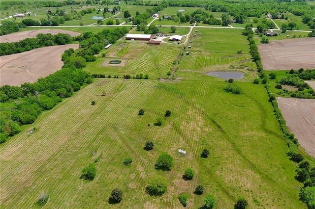 aerial view featuring a rural view