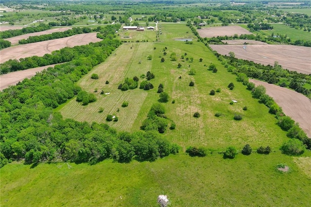 bird's eye view with a rural view