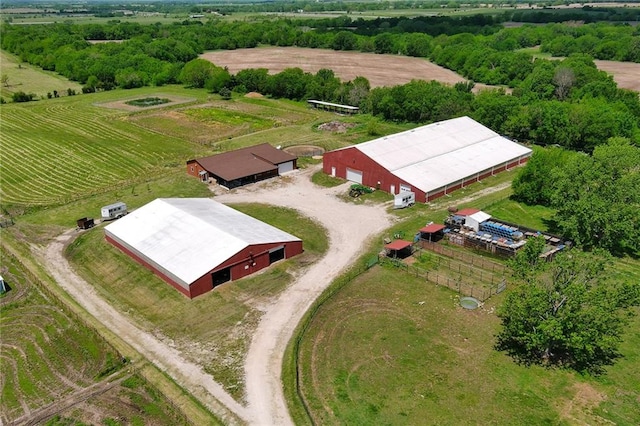 drone / aerial view featuring a rural view