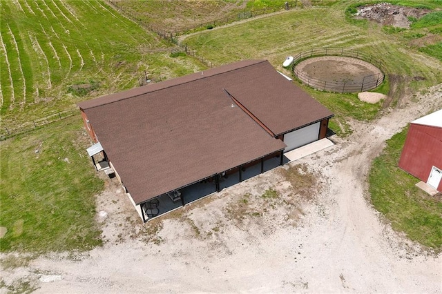 aerial view featuring a rural view