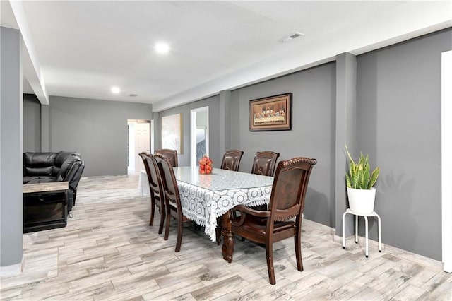 dining area featuring light hardwood / wood-style flooring