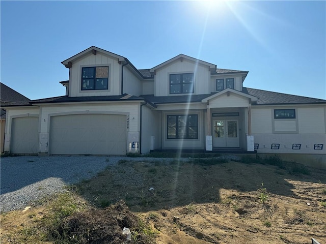 view of front of home with a garage