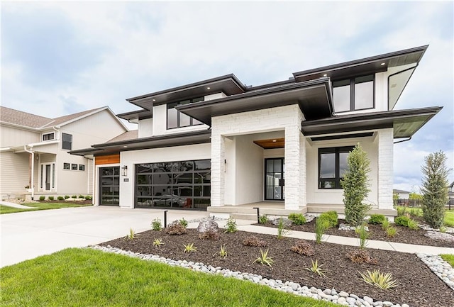 view of prairie-style home