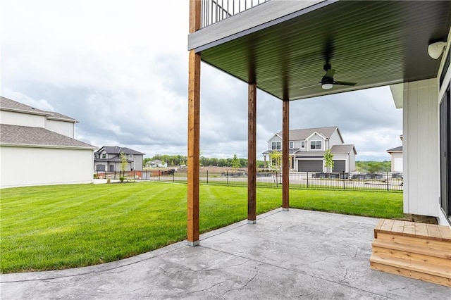 view of patio with ceiling fan