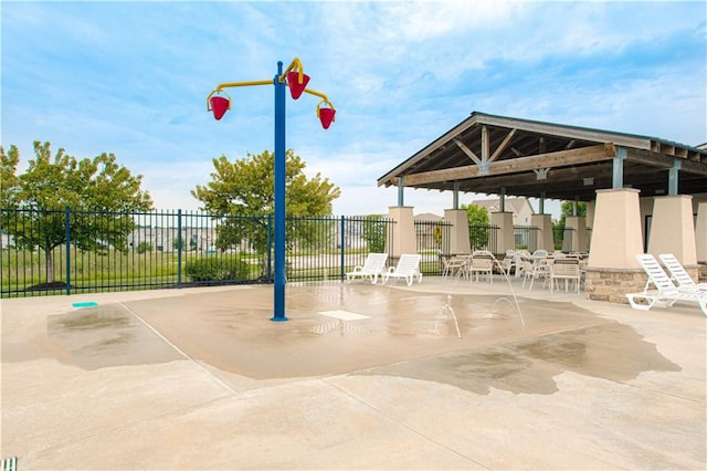 view of patio featuring a gazebo