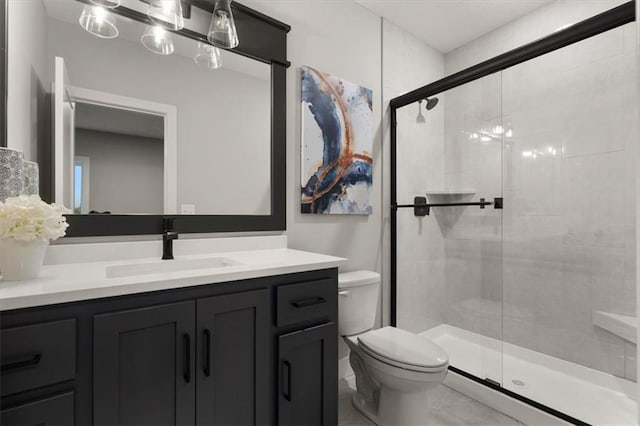 1717 SW Arbormill Ter, Lees Summit, MO 64082 - full bathroom featuring vanity, toilet, and a shower stall
