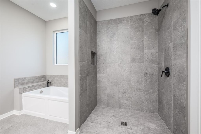 bathroom with plus walk in shower