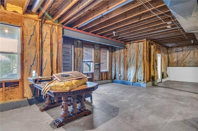 basement with plenty of natural light