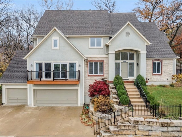 view of front of house with a garage