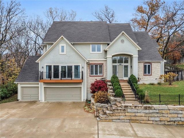 view of front facade with a garage