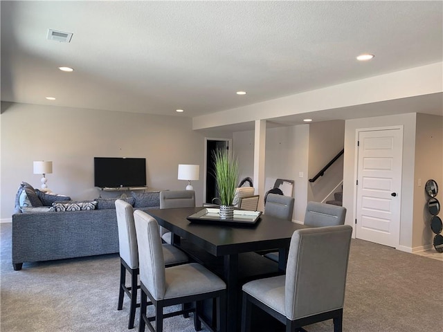 view of carpeted dining room