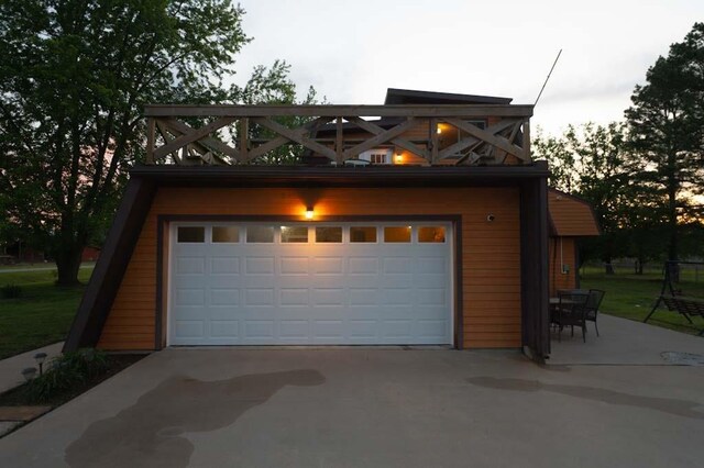 view of garage