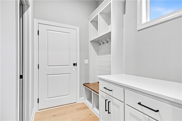 mudroom featuring light hardwood / wood-style floors