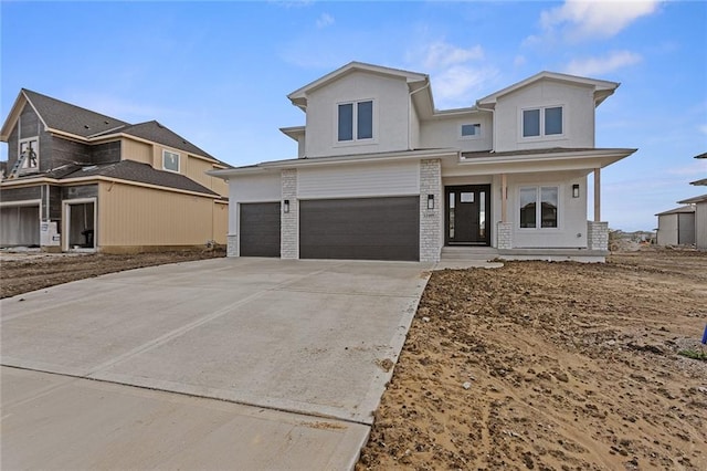 view of front of home featuring a garage