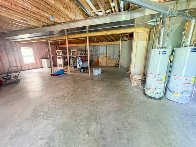 basement with gas water heater