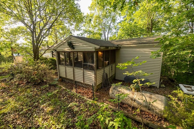 view of shed / structure featuring a sunroom