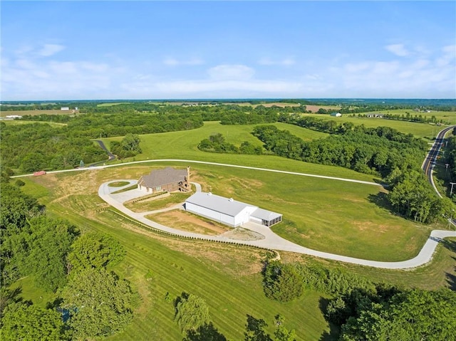 bird's eye view featuring a rural view