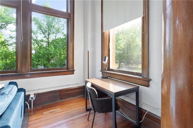 office featuring hardwood / wood-style floors