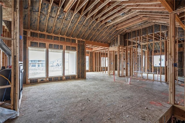 miscellaneous room featuring vaulted ceiling