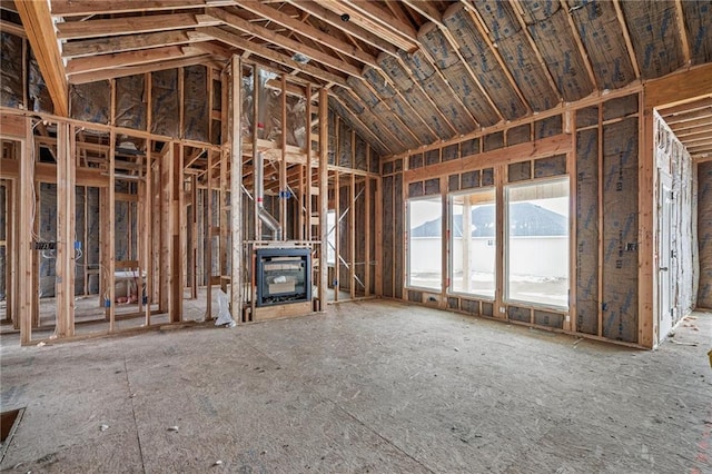 miscellaneous room featuring vaulted ceiling