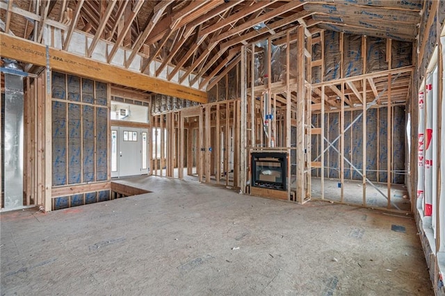 misc room featuring lofted ceiling