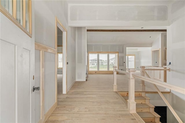 hall with light wood finished floors