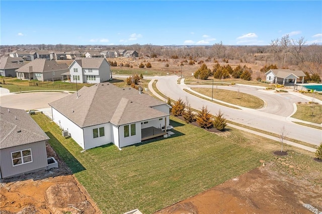 drone / aerial view with a residential view