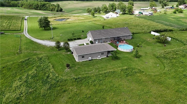 bird's eye view with a rural view