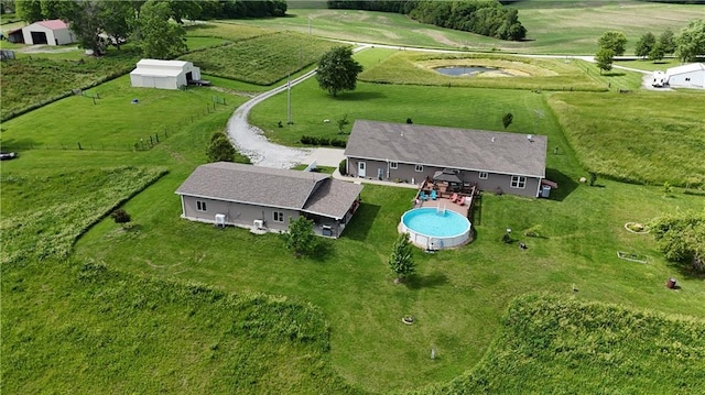 bird's eye view with a rural view