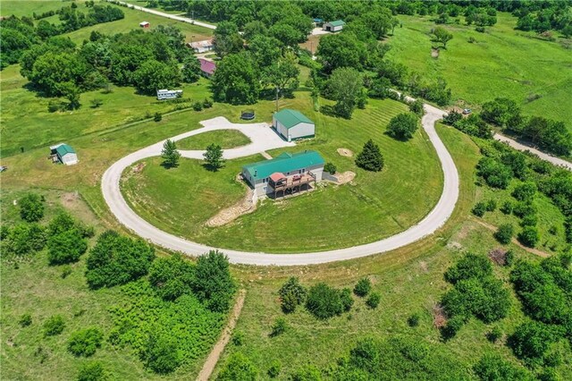 drone / aerial view featuring a rural view