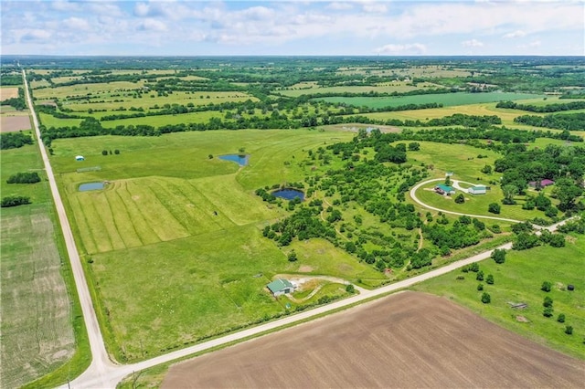 bird's eye view featuring a rural view