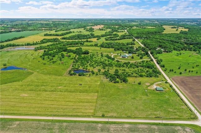 bird's eye view featuring a rural view