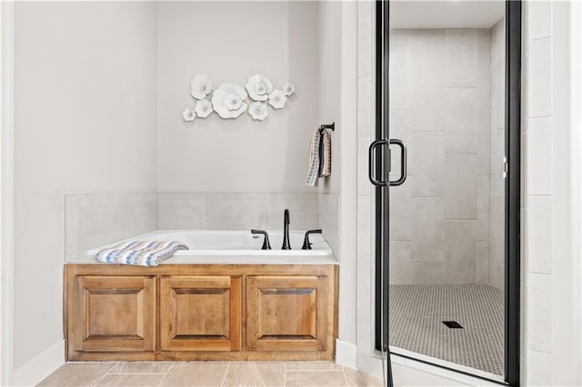 bathroom with plus walk in shower