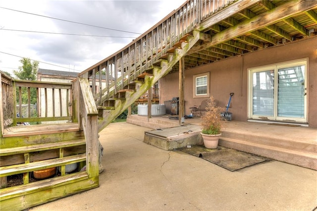 view of patio featuring a wooden deck