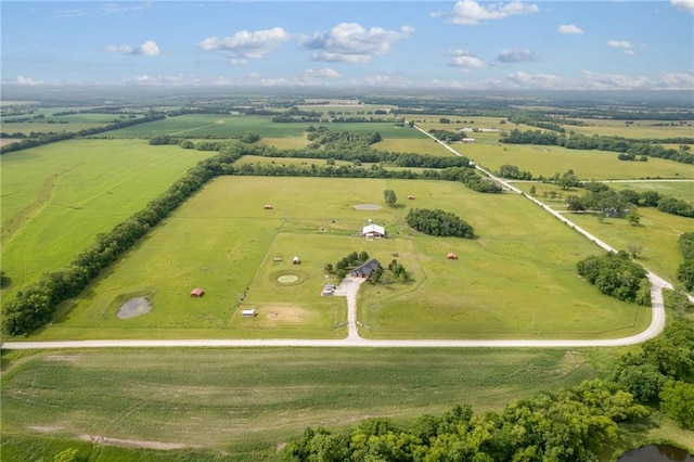 drone / aerial view with a rural view