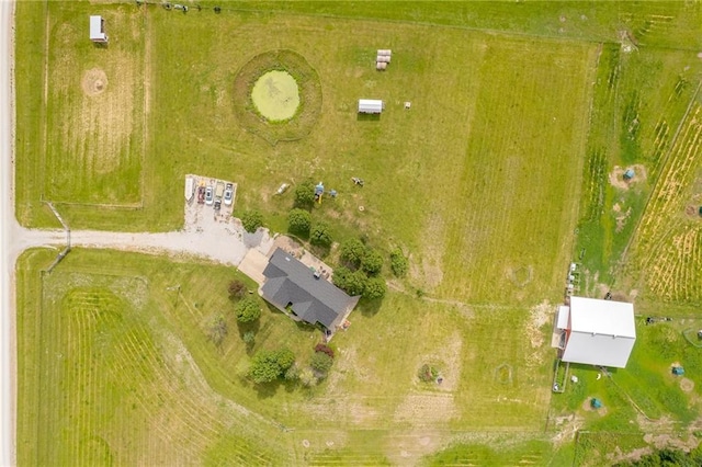 aerial view with a rural view