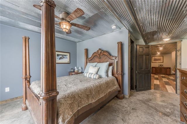 bedroom with carpet and ceiling fan