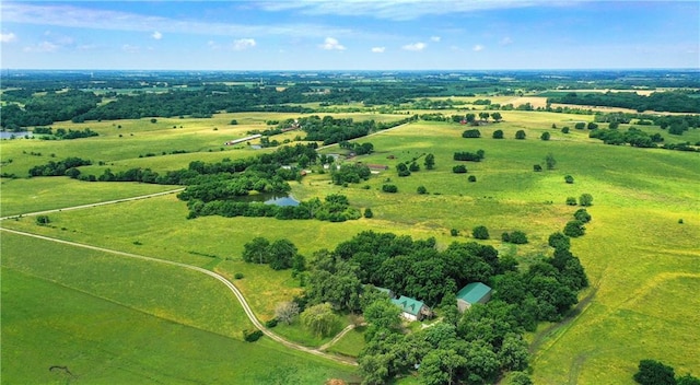 drone / aerial view with a rural view