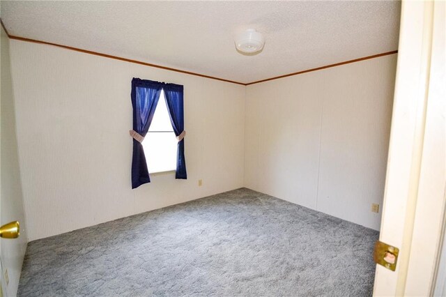 carpeted spare room featuring a textured ceiling