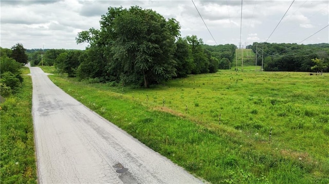 view of street featuring a rural view