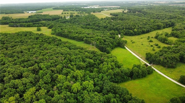 bird's eye view featuring a rural view