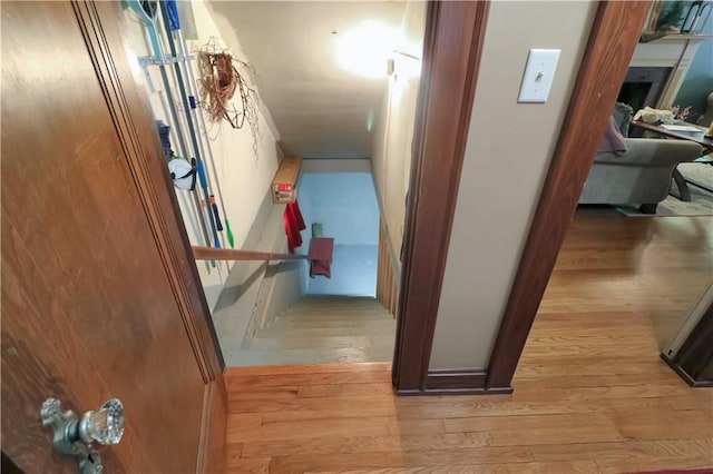 corridor featuring hardwood / wood-style floors