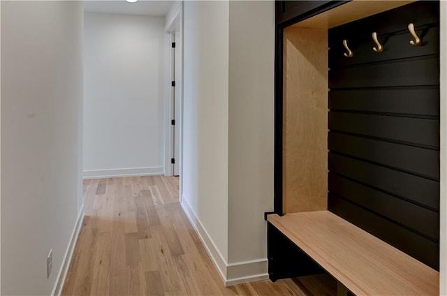 mudroom featuring light wood-type flooring