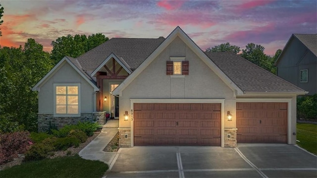 view of front of house featuring a garage