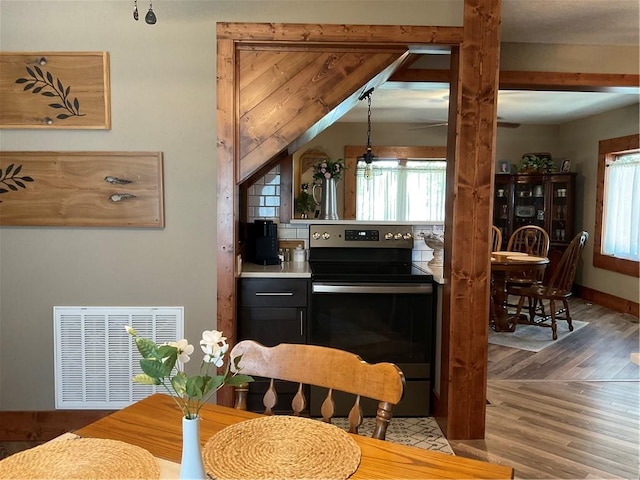 dining room featuring light hardwood / wood-style floors