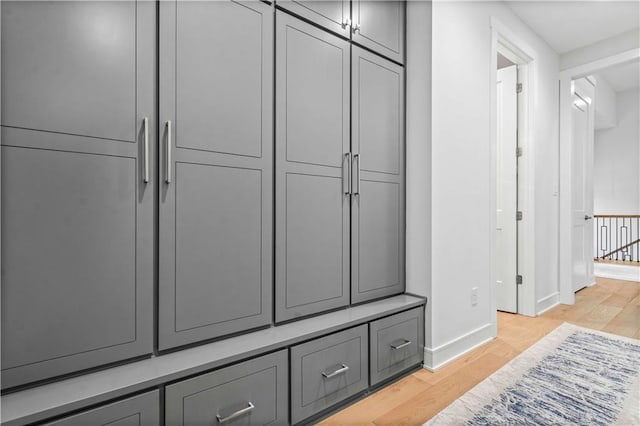 mudroom featuring light wood-type flooring