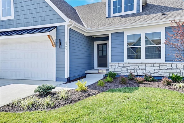 doorway to property featuring a yard