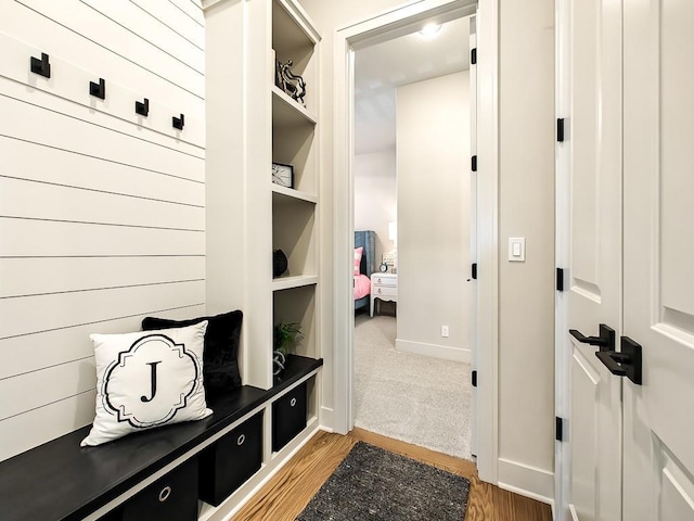 8013 Millridge St, Shawnee, KS 66220 - mudroom featuring baseboards and light wood-style floors