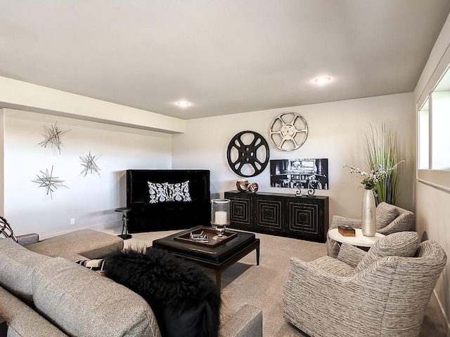 8013 Millridge St, Shawnee, KS 66220 - carpeted living room featuring recessed lighting
